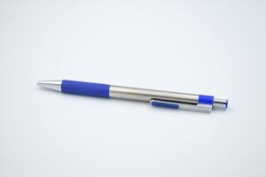 Pen on white background, metal pen photo