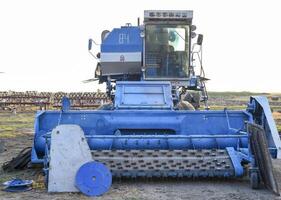 Combine harvesters. Agricultural machinery. photo