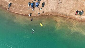 watersports jet ski boats lake brockman perth australia aerial 4k video