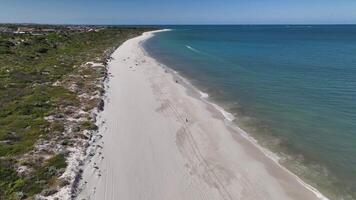 aérien métrage blanc le sable plage Sud Ouest Australie 4k video