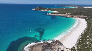 amazing coastline white sand dolphin beach esperance aerial 4k video