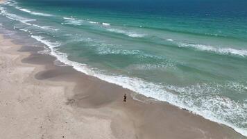 Mens aan het kijken golven turkoois oceaan rockingham Australië 4k video