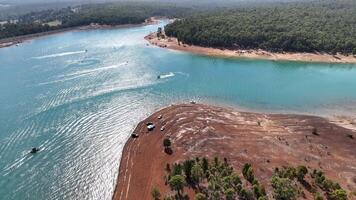watersports jet ski boats lake brockman perth australia aerial 4k video