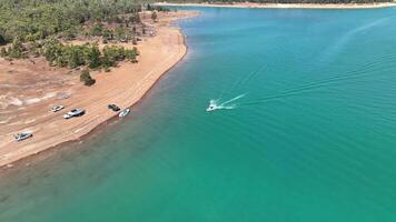 watersports jet ski boats lake brockman perth australia aerial 4k video