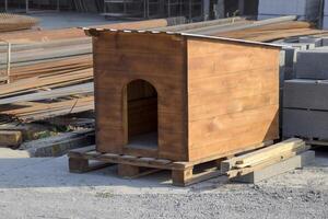 doghouse made at the factory. House for a dog. photo