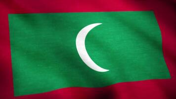 Flag of Maldives waving. Seamless Loopable Flag of Maldives video