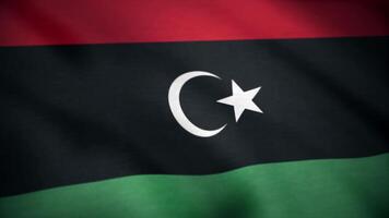nahtlos loopable Flagge von Libyen. ein schön Satin- Fertig Schleifen Flagge Animation von Neu Libyen video