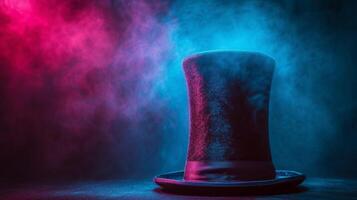 AI generated Magic background with magician's hat photo