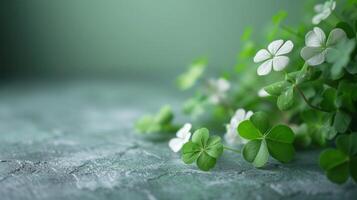 AI generated Minimalist setup accentuated by subtle shamrock motifs photo