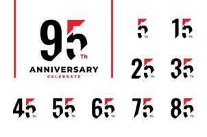 Anniversary Number Design For Greeting Moment vector