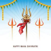 Illustration of shivratri with trishula for maha shivratri card background vector