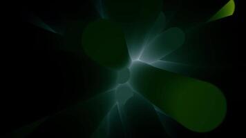 abstrakt Neon- Licht Grün Säulen auf schwarz Hintergrund, nahtlos Schleife. Volumen Licht Grün Säulen, oben Sicht. video