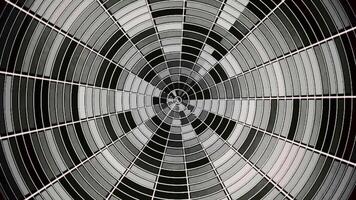 Abstract black and white circle devided into sectors rotating and shimmer endlessly. Glittering monochrome circle with blinking lines spinning, seamless loop. video