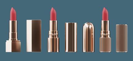 Realistic Lipstick Isolated Background 3d Rendering Illustration Without AI Generated photo