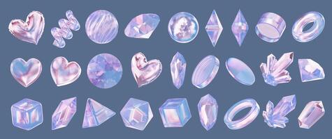Crystal collection element for design pack isolated background 3d rendering without AI generated photo