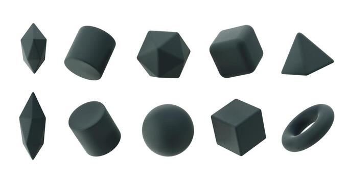 Object textiles texture geometry decoration set isolated background 3d rendering without AI generated photo