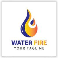 vector fire and water drop logo combination