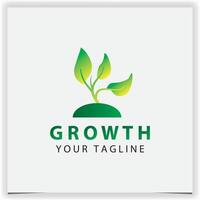 abstract growth plant green nature logo design fresh tree seeds icon logo for ecology environment garden farm and agriculture logo vector design