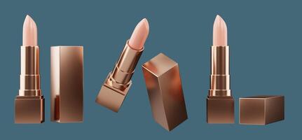 Realistic Premium Red Lipstick Isolated Background 3d Rendering Illustration Without AI Generated photo