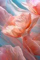 AI generated Translucent layers and delicate hues evoke the fleeting beauty of love photo