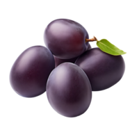 AI generated Plums isolated on a transparent background. png