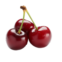 AI generated Cherries isolated on a transparent background. png