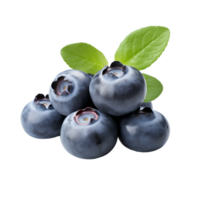 AI generated Blueberries isolated on a transparent background. png