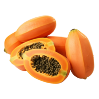 AI generated Papayas isolated on a transparent background. png