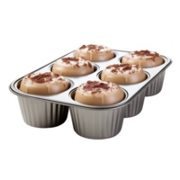 AI generated Cupcake muffin in pan isolated on a transparent background. png
