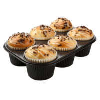 AI generated Cupcake muffin in pan isolated on a transparent background. png