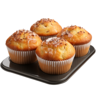 AI generated Cupcake muffin in pan isolated on a transparent background. png