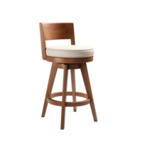 AI generated Swivel Counter Stool. Scandinavian modern minimalist style. Transparent background, isolated image. png