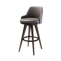 AI generated Swivel Counter Stool. Scandinavian modern minimalist style. Transparent background, isolated image. png