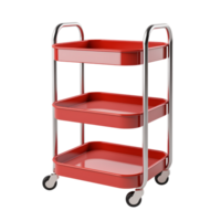 AI generated Rolling Cart. Scandinavian modern minimalist style. Transparent background, isolated image. png