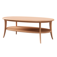 ai gegenereerd ovaal koffie tafel. Scandinavisch modern minimalistische stijl. transparant achtergrond, geïsoleerd afbeelding. png