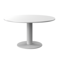 ai gegenereerd ronde voetstuk dining tafel. Scandinavisch modern minimalistische stijl. transparant achtergrond, geïsoleerd afbeelding. png