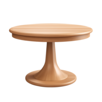 ai gegenereerd ronde voetstuk dining tafel. Scandinavisch modern minimalistische stijl. transparant achtergrond, geïsoleerd afbeelding. png