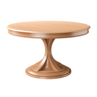 ai genererad runda piedestal dining tabell. scandinavian modern minimalistisk stil. transparent bakgrund, isolerat bild. png