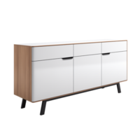 AI generated Sideboard Buffet. Scandinavian modern minimalist style. Transparent background, isolated image. png