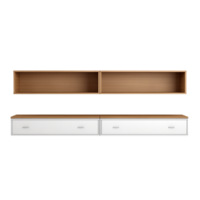 AI generated Wall Unit. Scandinavian modern minimalist style. Transparent background, isolated image. png