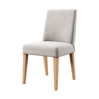 ai généré tapissé à manger chaise. scandinave moderne minimaliste style. transparent arrière-plan, isolé image. png