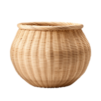 AI generated Wicker Basket. Transparent background, isolated image. png