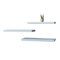 AI generated Wall Mounted Floating Shelves. Scandinavian modern minimalist style. Transparent background, isolated image. png