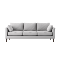 AI generated Sofa. Scandinavian modern minimalist style. Transparent background, isolated image. png
