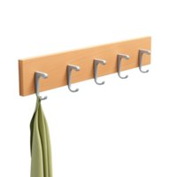 AI generated Wall Mounted Coat Rack. Scandinavian modern minimalist style. Transparent background, isolated image. png