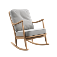 ai genererad gungande stol. scandinavian modern minimalistisk stil. transparent bakgrund, isolerat bild. png