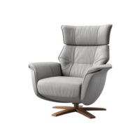 AI generated Swivel Recliner. Scandinavian modern minimalist style. Transparent background, isolated image. png