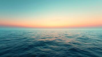 AI generated Gradient sky tones merge seamlessly with tranquil sea shades, evoking a peaceful horizon photo