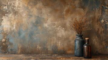 AI generated Weathered textures and earthy tones exude a sense of warmth and rustic charm photo