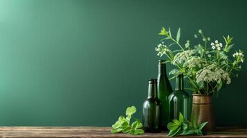 AI generated Simple yet stylish decor in shades of green photo